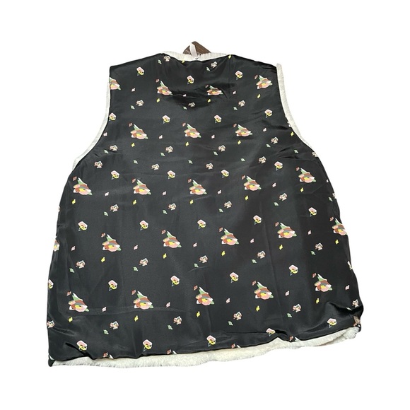 Matilda Jane Faux Fur Vest Womens XXL Ivory White Sleeveless Floral Lined Cozy - Picture 3 of 6
